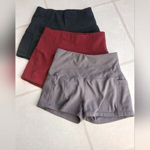 Lot Of Women's Running/gym Shorts - Black, Red, and Gray